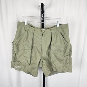 Vintage Columbia GRT Cargo Shorts Khaki Green Men's Size L Hiking Utility Y2K